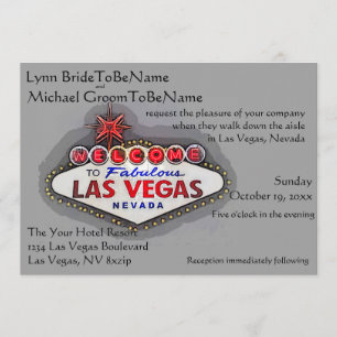 Invitation Un mariage à Las Vegas invite Silver Grey