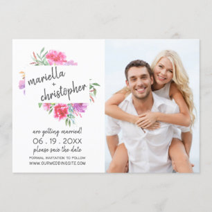 Invitation Un mariage aquarelle moderne sauvez la date avec l