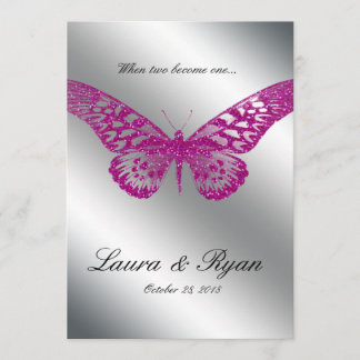 Invitation Un mariage avec des papillons invite à la Parties 