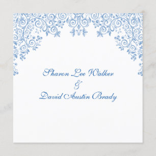 Invitation Un Mariage Blanc Et Bleu Enchantent