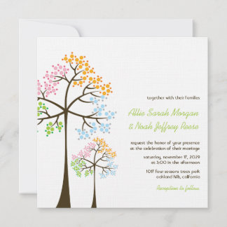 Invitation Un mariage dans les bois de la forêt de quatre sai