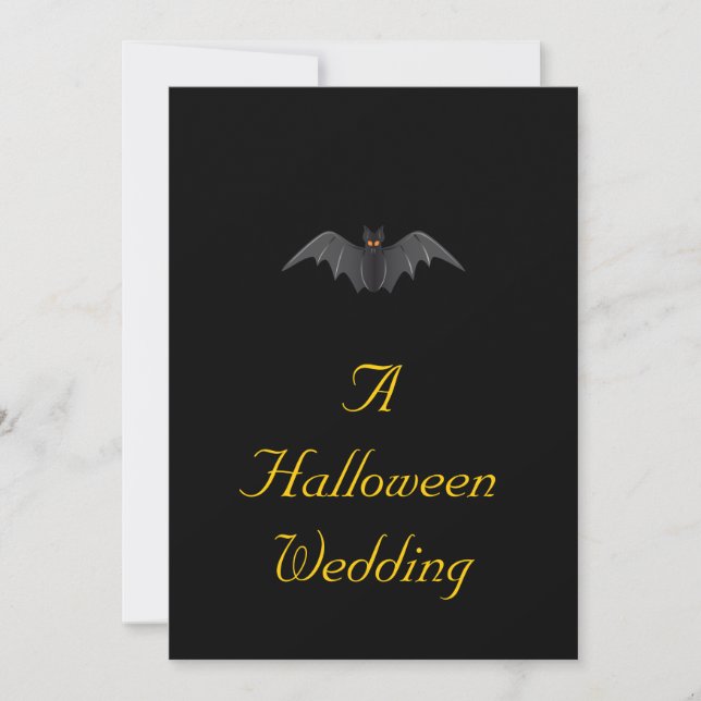 Invitation "Un mariage de Halloween" - (batte en vol) (Devant)