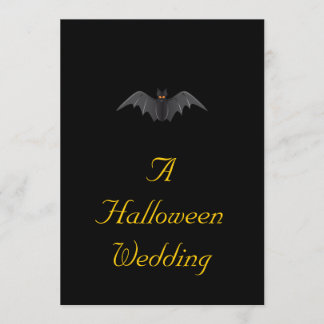 Invitation "Un mariage de Halloween" - (batte en vol)