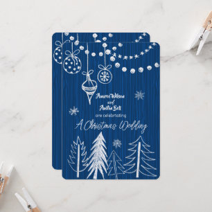 Invitation Un mariage de Noël Dessins à la craie blanche sur 