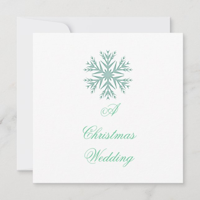 Invitation "Un Mariage de Noël" - Flocon de neige [turquoise/ (Devant)