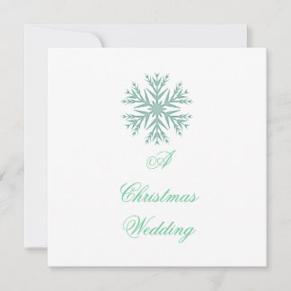 Invitation "Un Mariage de Noël" - Flocon de neige [turquoise/