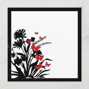 Invitation Un mariage de papillon rouge noir blanc invite à l