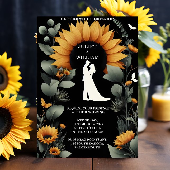 Invitation Un Mariage de tournesol rustique Plante (Créateur téléchargé)