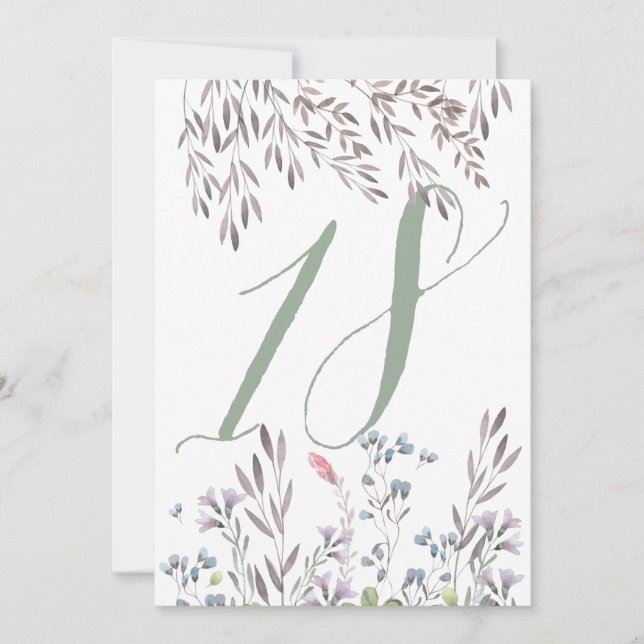 Invitation Un Mariage Fleur sauvage Tableau No 18 Double face (Devant)
