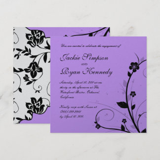 Invitation Un mariage noir blanc invite à la floraison de l'a
