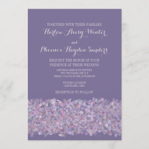 Invitation Un mariage romantique de Confetti rose pourpre