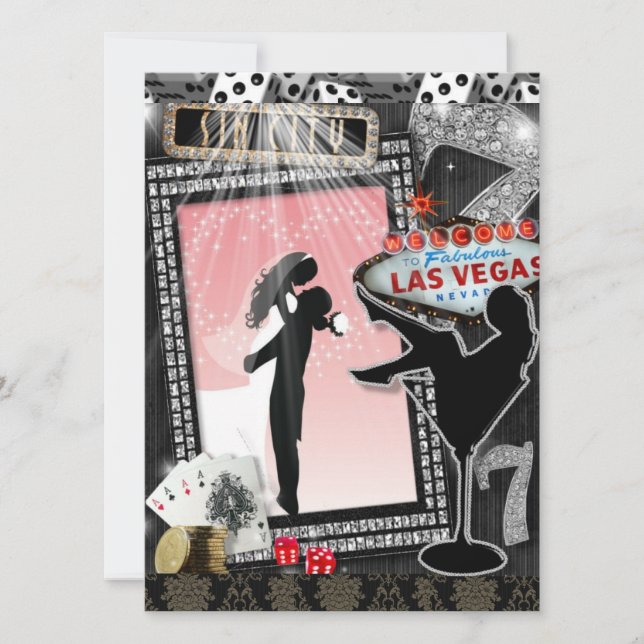 Invitation Un mariage rose de vegas (Devant)