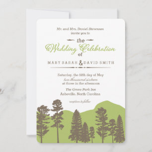 Invitation Un mariage rustique entre les montagnes et les arb