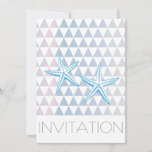 Invitation Un mariage triangulaire Motif d'étoiles de mer inv