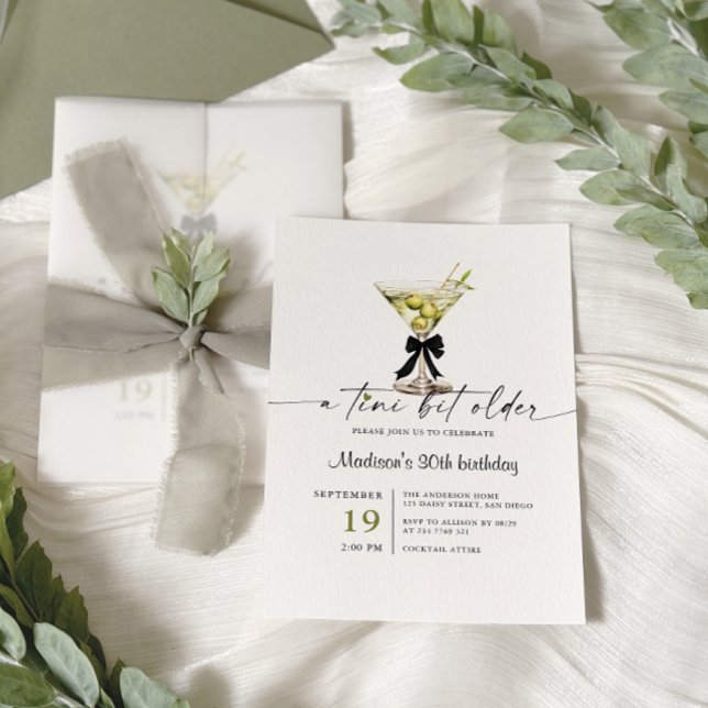 Invitation Un Martini d'anniversaire un peu plus vieux (Créateur téléchargé)