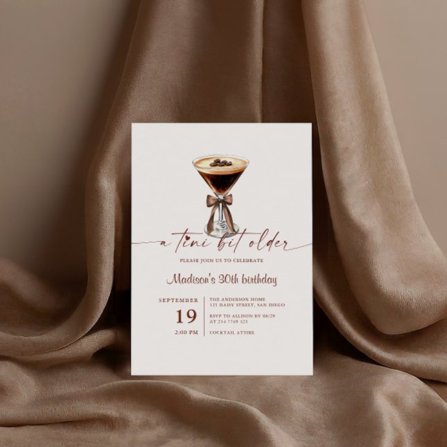 Invitation Un Martini Espresso Un Peu Plus Vieux pour Anniver (Créateur téléchargé)