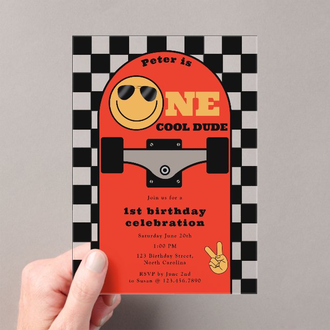 Invitation Un Mec Cool pour 1er Premier Anniversai (In situ (ordinateur de poche))