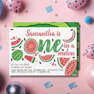 Invitation Un melon pour un premier anniversaire de pastèque