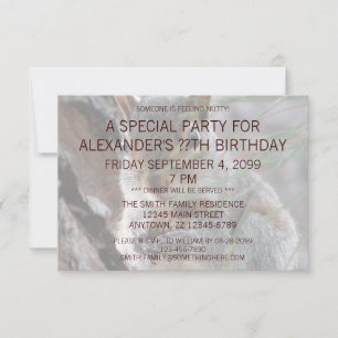 Invitation Un mignon écureuil avec une fête d'anniversaire de