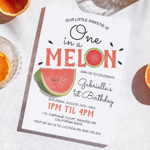 Invitation Un moderne dans un melon   Anniversaire de enfant 