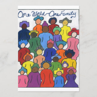 Invitation Un monde, une famille d'invitation multiculturelle