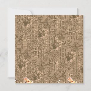 Invitation Un motif floral vintage avec desi marron complexe