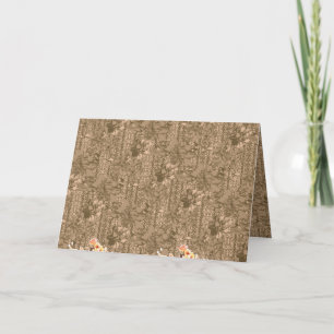 Invitation Un motif floral vintage avec desi marron complexe