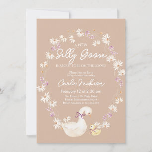 Invitation Un nouveau Baby shower d'oie stupide