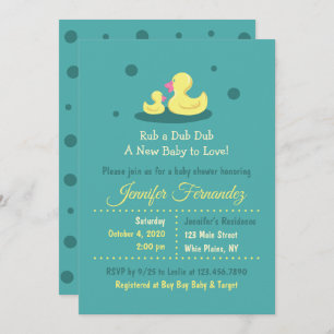 Invitation Un nouveau bébé à aimer Canard Baby shower Invitat