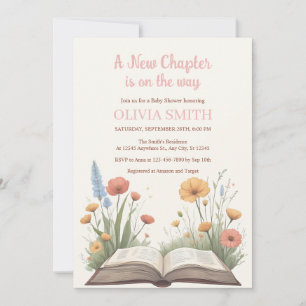 Invitation Un Nouveau Chapitre Arrive, Livres, Fleurs Sauvage