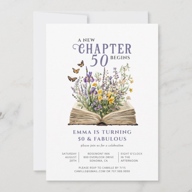 Invitation Un nouveau chapitre commence 50e anniversaire (Devant)