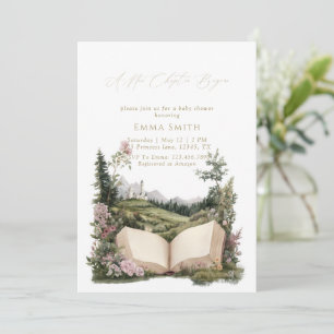 Invitation Un nouveau chapitre commence baby shower enchanté