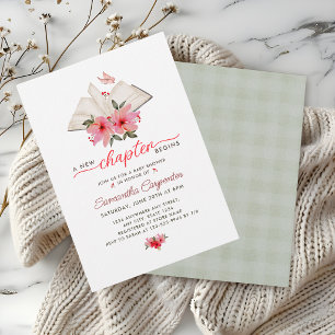 Invitation Un nouveau chapitre commence baby shower floral li