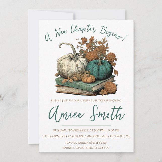 Invitation Un nouveau chapitre commence ! Fête de mariage aut (Devant)