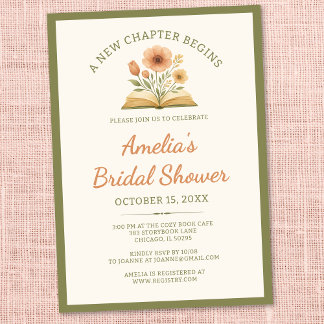 Invitation Un nouveau chapitre commence - Fête des mariées du