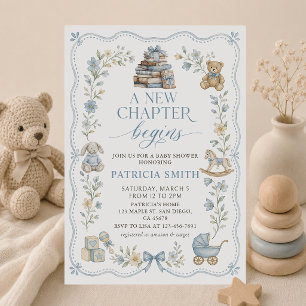 Invitation Un nouveau chapitre commence Fleur Livre Baby Show