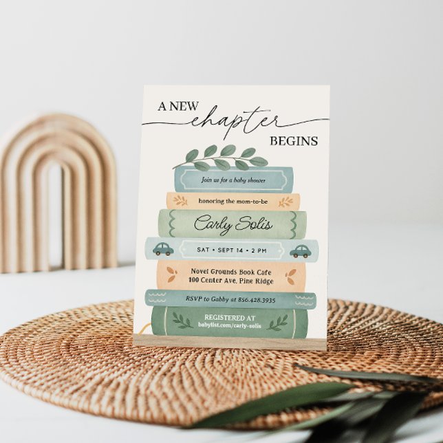 Invitation Un nouveau chapitre commence le Baby shower Storyb (Créateur téléchargé)