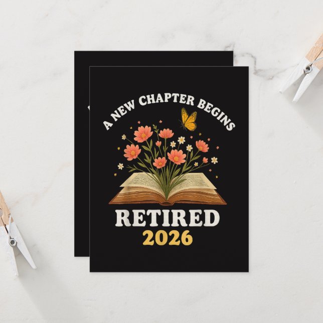 Invitation Un nouveau chapitre commence Retraité 2026 (Devant/Arrière en situation)