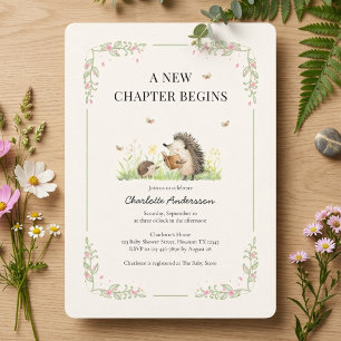 Invitation Un nouveau chapitre commence Shower de bébé livre