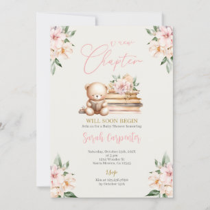 Invitation Un nouveau chapitre commence Teddy Bear Baby showe