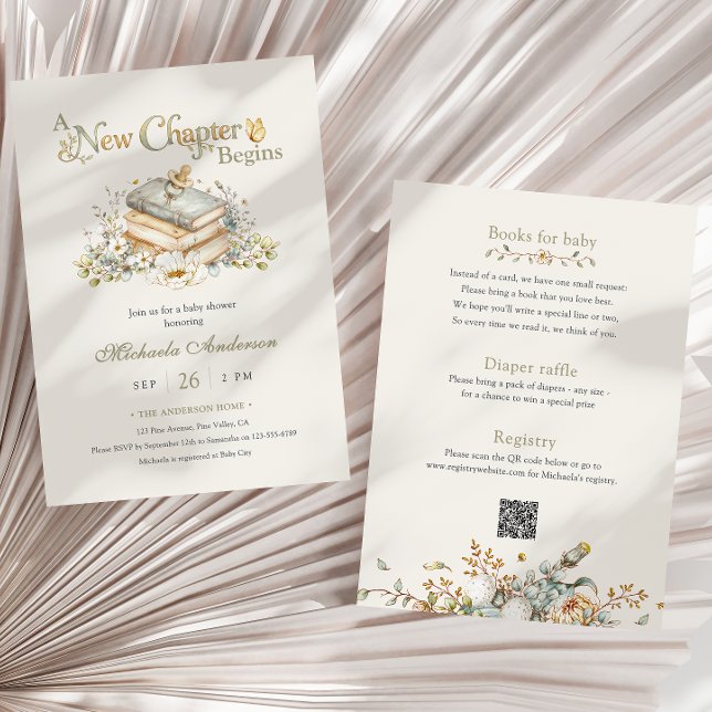 Invitation Un nouveau chapitre commence Thème de fête prénata (Créateur téléchargé)