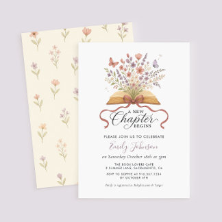 Invitation Un nouveau chapitre Fleur sauvage Baby shower Invi