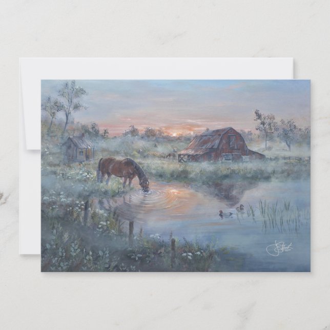 Invitation Un nouveau jour - Peinture de cheval (Devant)