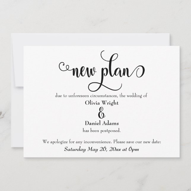 Invitation Un nouveau plan en effervescence reporte le Faire- (Devant)