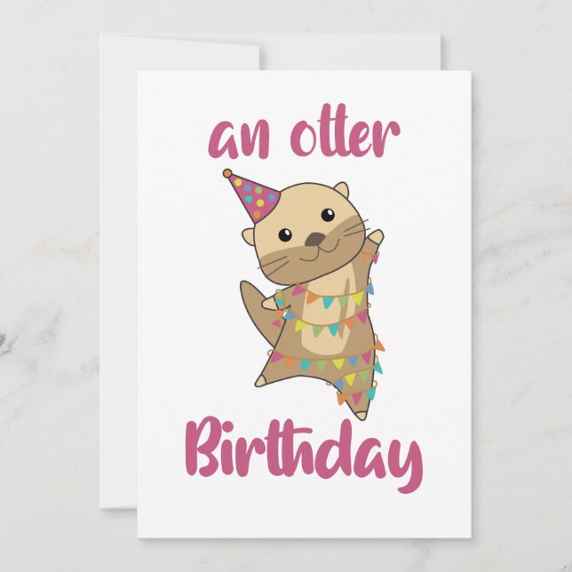 Invitation Un Otter Anniversaire Souhaite Joli Otter Cl Adult (Devant)