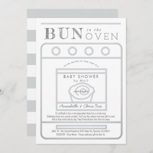 Invitation Un pain dans le Baby shower gris four par courrier