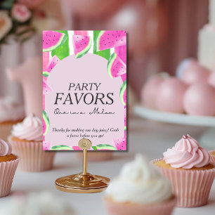 Invitation Un panneau Pastèque rose pour fête Melon Party Fav