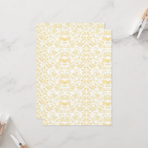 Invitation un papier peint blanc et or avec un motif dessus