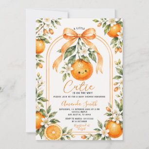 Invitation Un petit amour arrive Baby Shower Orange