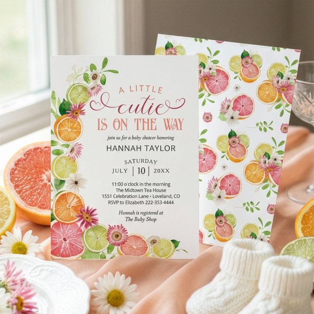 Invitation Un petit amour arrive Bébé Citron Shower de bébé (Créateur téléchargé)